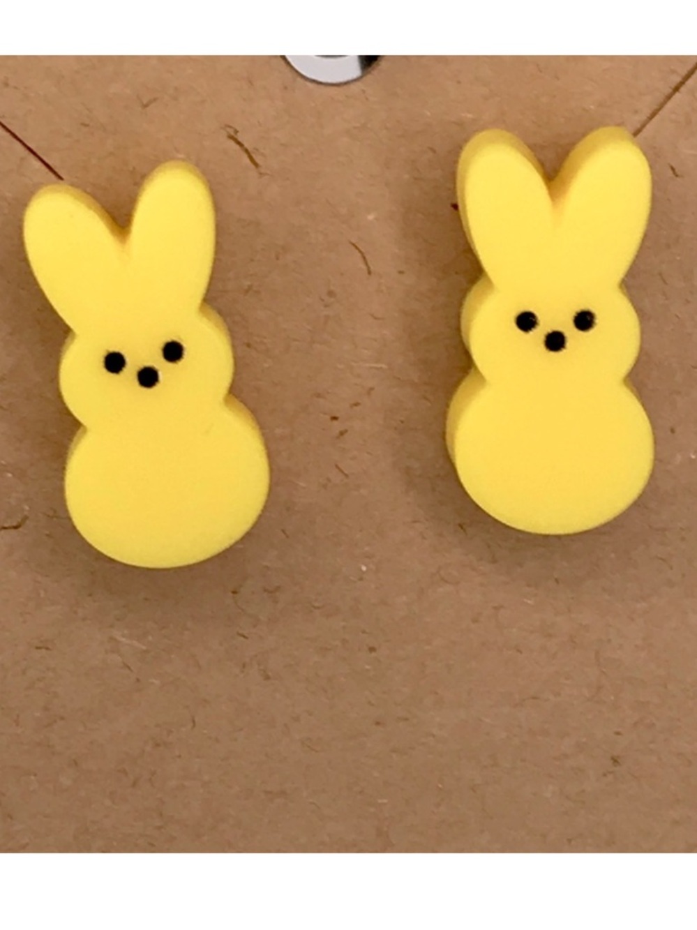 Yellow Peep Bunny Stud Earrings Fashion Jewelry